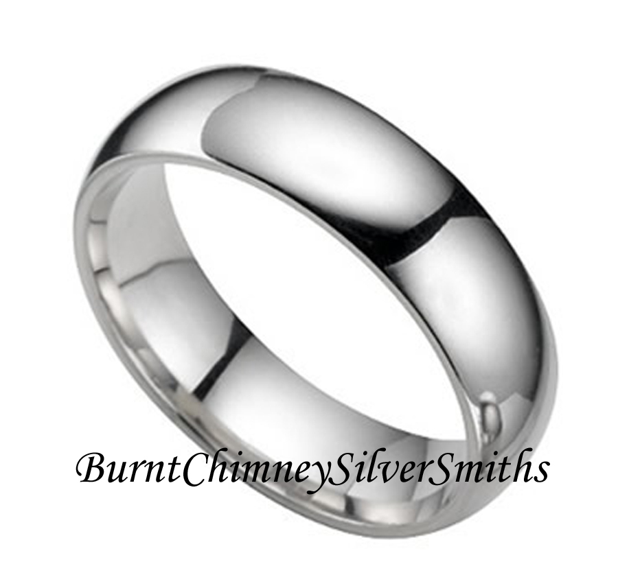 Custom Hand Stamped Stainless Steel Domed Comfort Fit Unisex Ring 6mm BCSS-001