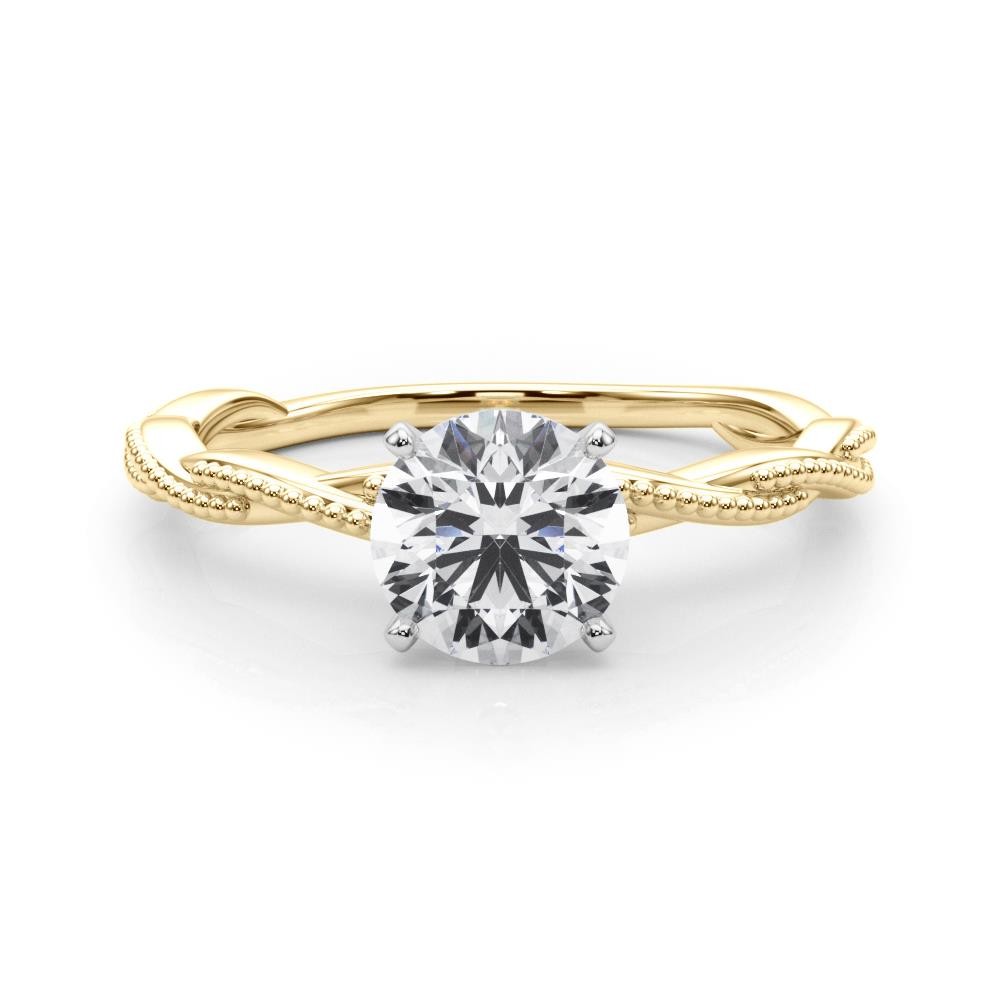 Twisting Milgrain Sterling Silver Solitaire Lab Grown Diamond Ring VS F 1.00 Ct