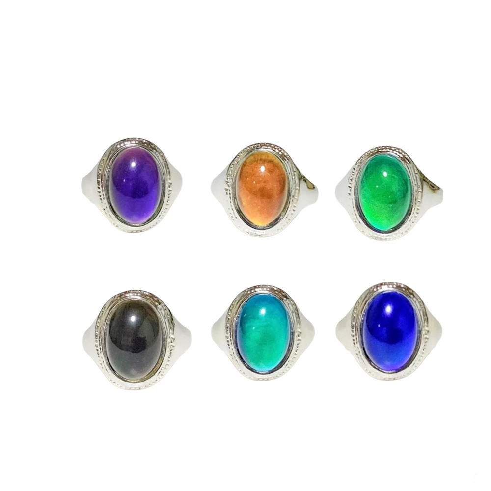 Men And Women Silver Mood Ring Color Changing Ring Size 6.5 7. 8. 8.5. 9. 9.5.10
