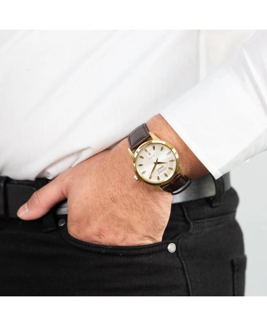CITIZEN Men Analog Eco-Drive Casual Watch Classic Dress Silver Dial Waterproof R