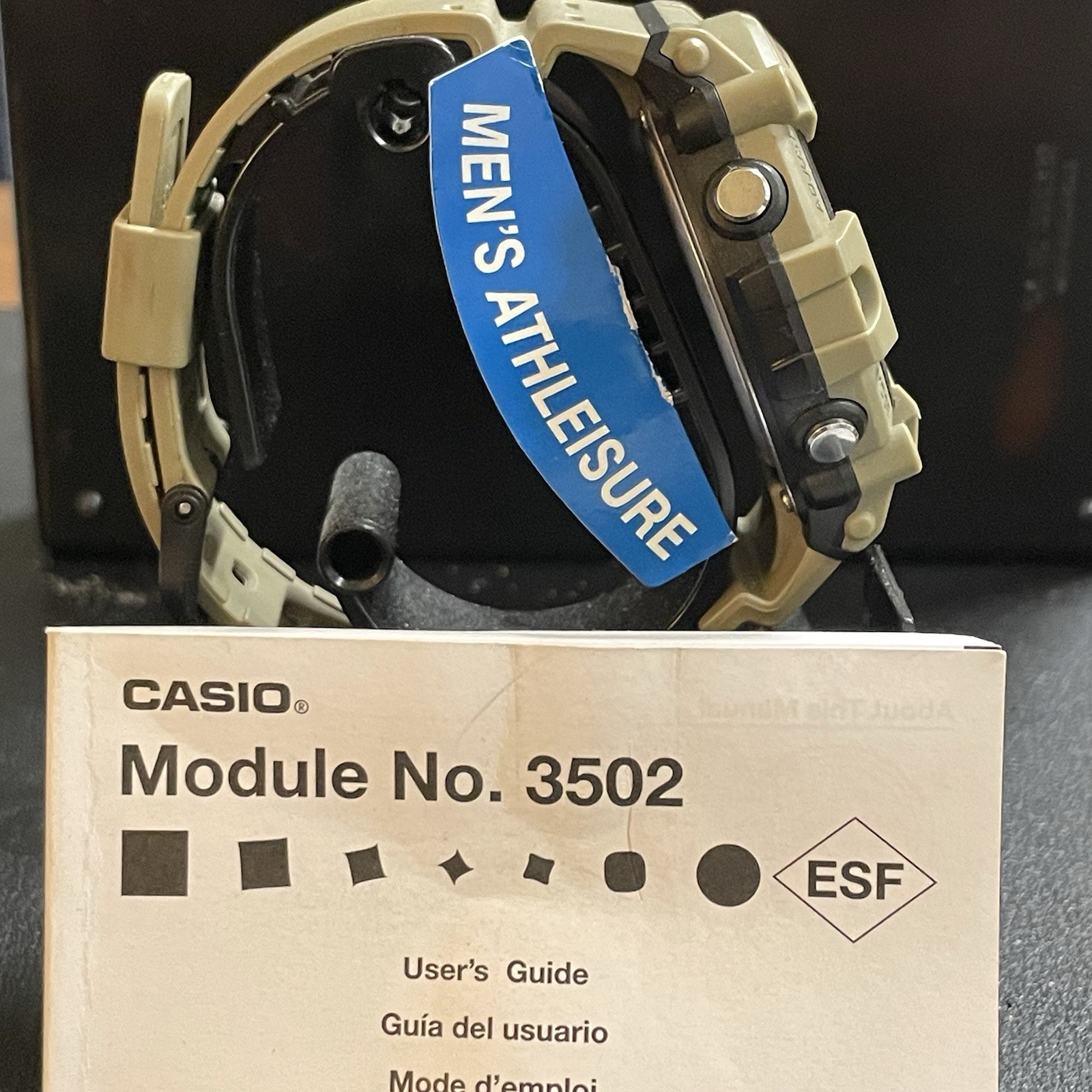Casio Illuminator Men’s Digital Quartz Watch 100m Beige Resin Alarm Chrono