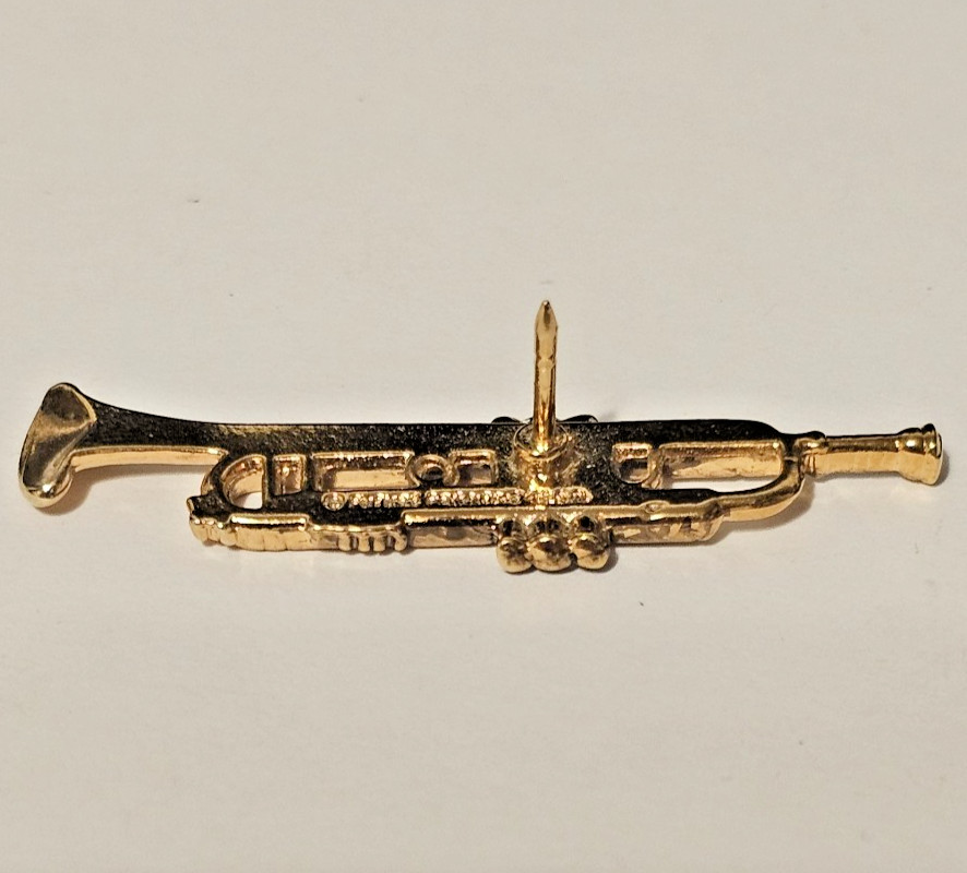 VTG Future Primitive Gold Tone Trumpet Musical Instrument Pin Museum Quality