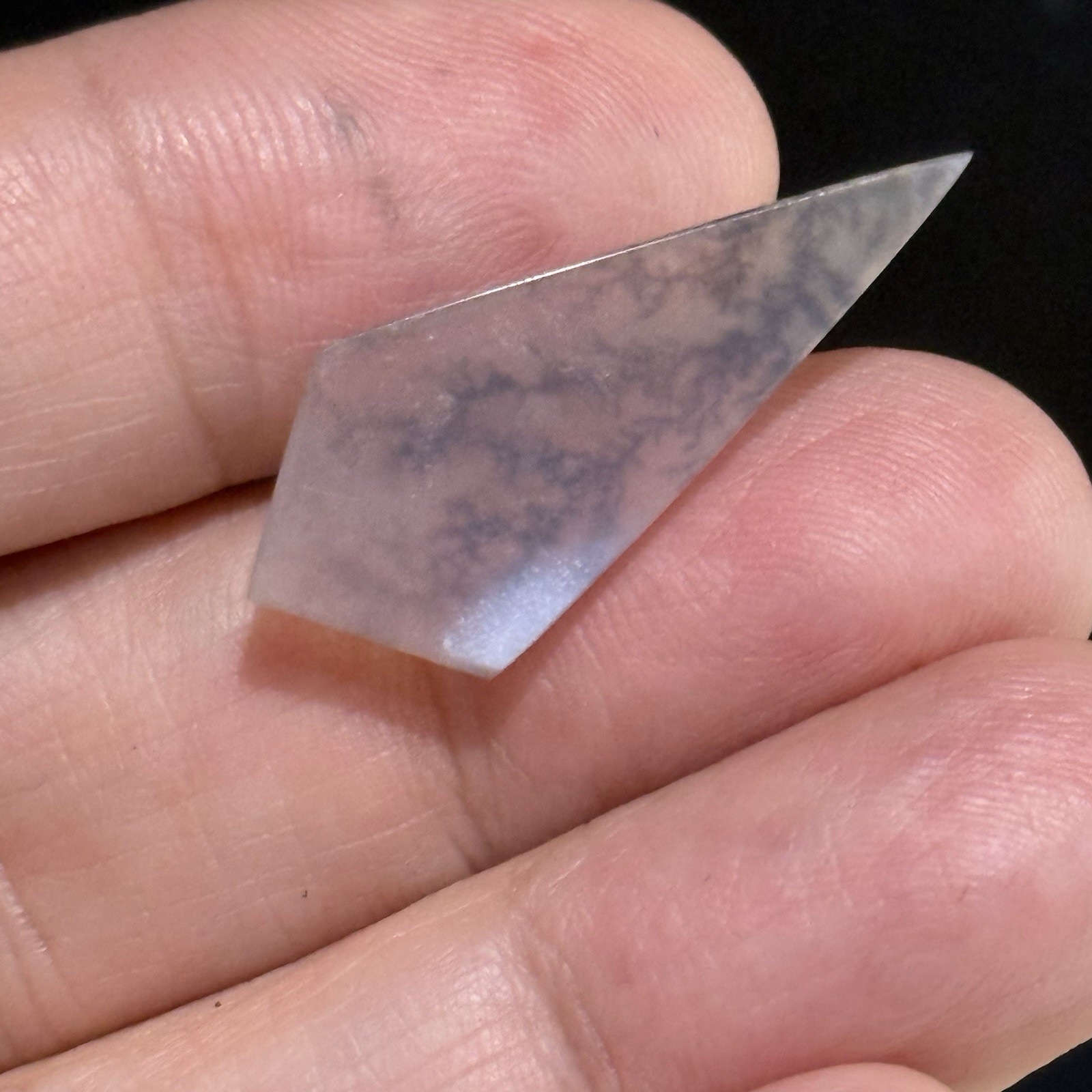 5.4ct 30x13x2mm Fine Dendritic Agate Kite Shape Cabochon Loose Picture Stone