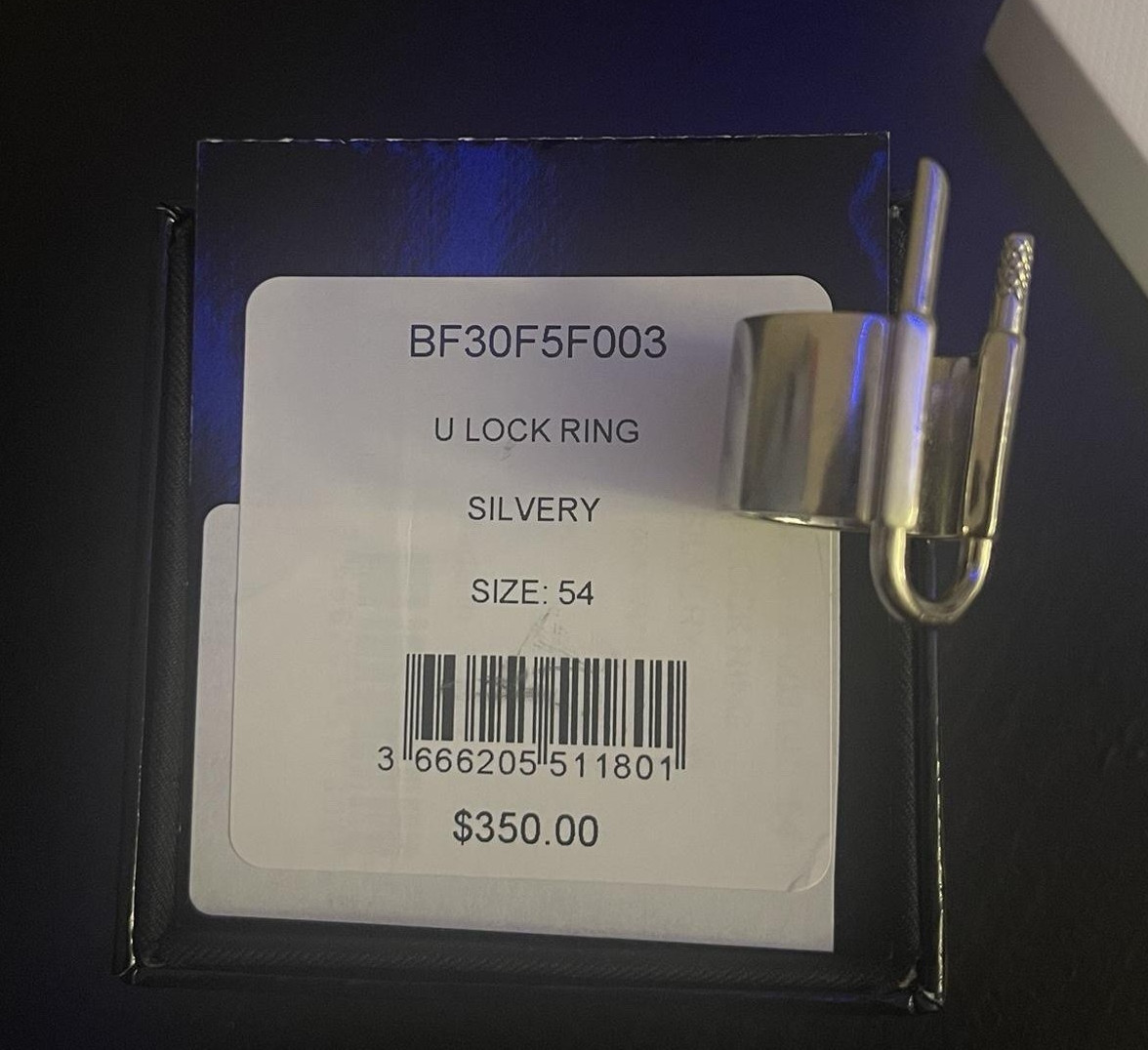 Givenchy U Lock Band Ring Silver Size 54 No Stone Signed MPN BF30F5F003