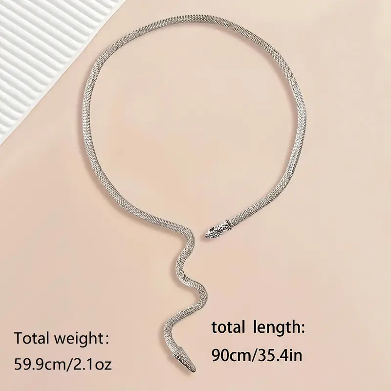 Necklace Bracelet Adjustable Cobra Snake Collar Neck Wrist Jewelry Gothic 35in