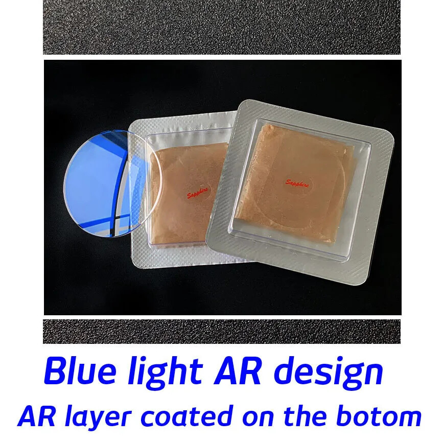1.5mm Double Dome Blue AR Coating Sapphire Watch Crystal 30mm-38.5mm Watch Glass