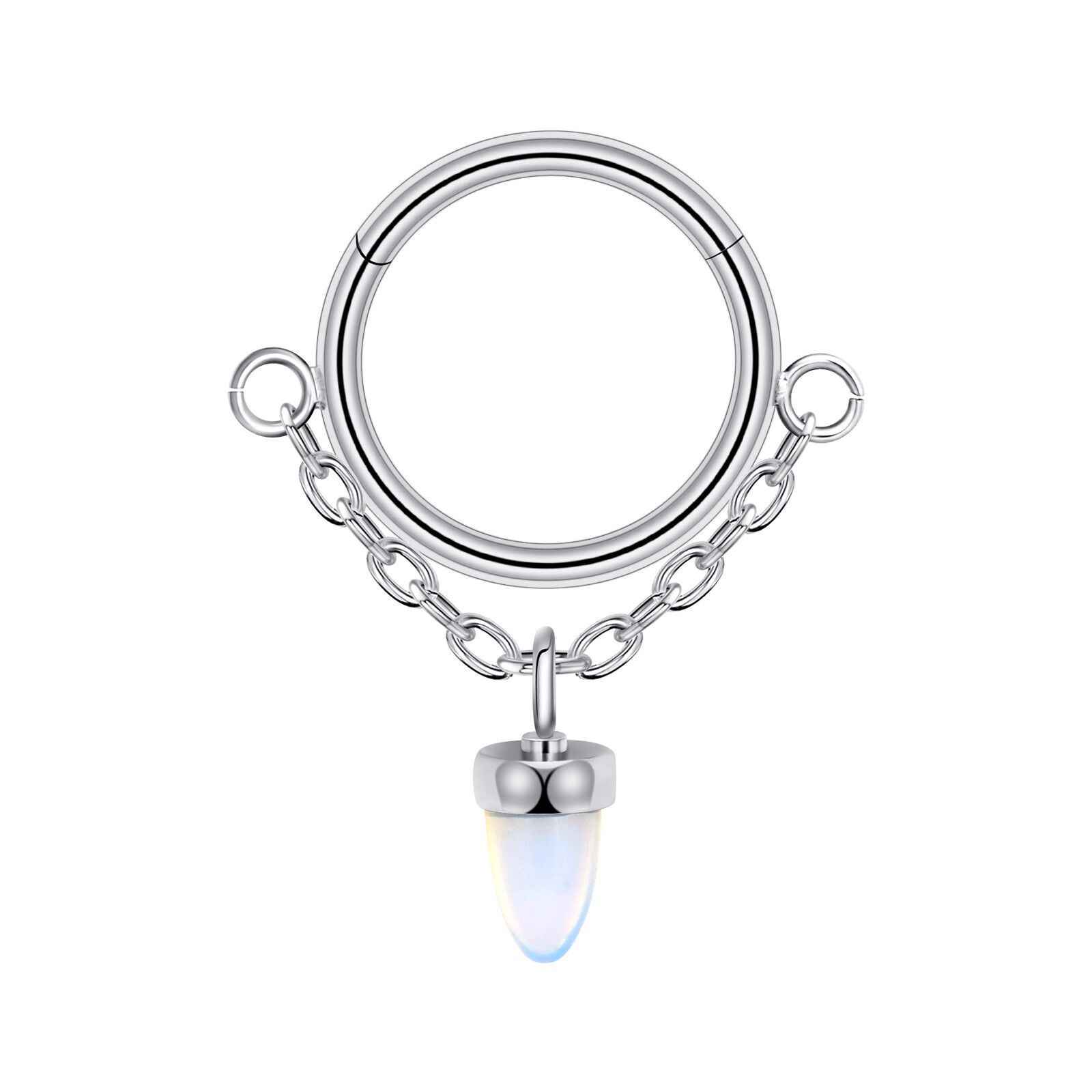 16G Septum Clicker Segment Hinged Nose Ring Lip Ear Cartilage Daith 8MM/10MM-ONE