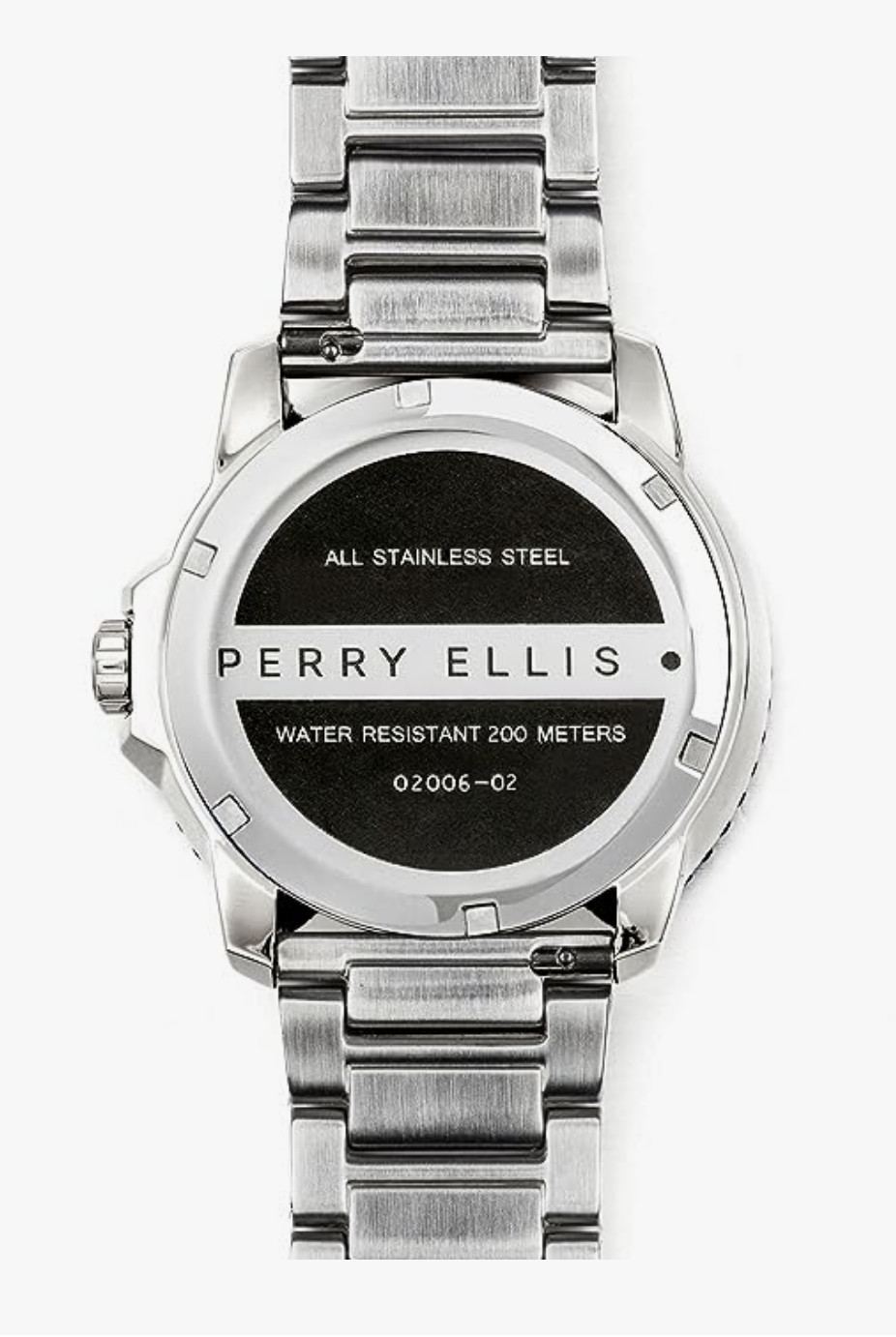 Perry Ellis Watch 02001-02 Deep Diver Quartz 46 mm Case Men’s Silver 20ATM 200m.