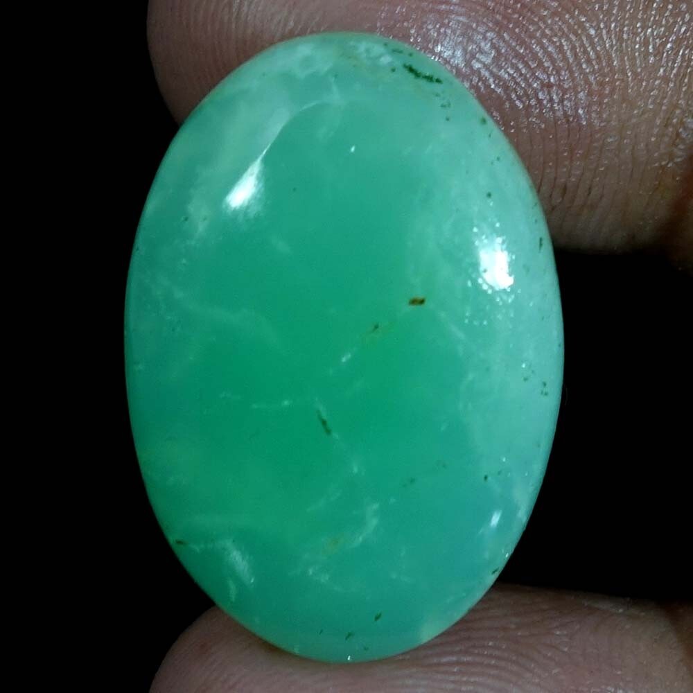 28X19 mm Oval Cabochon Opaque Natural Australian Chrysoprase Gemstone qty 1