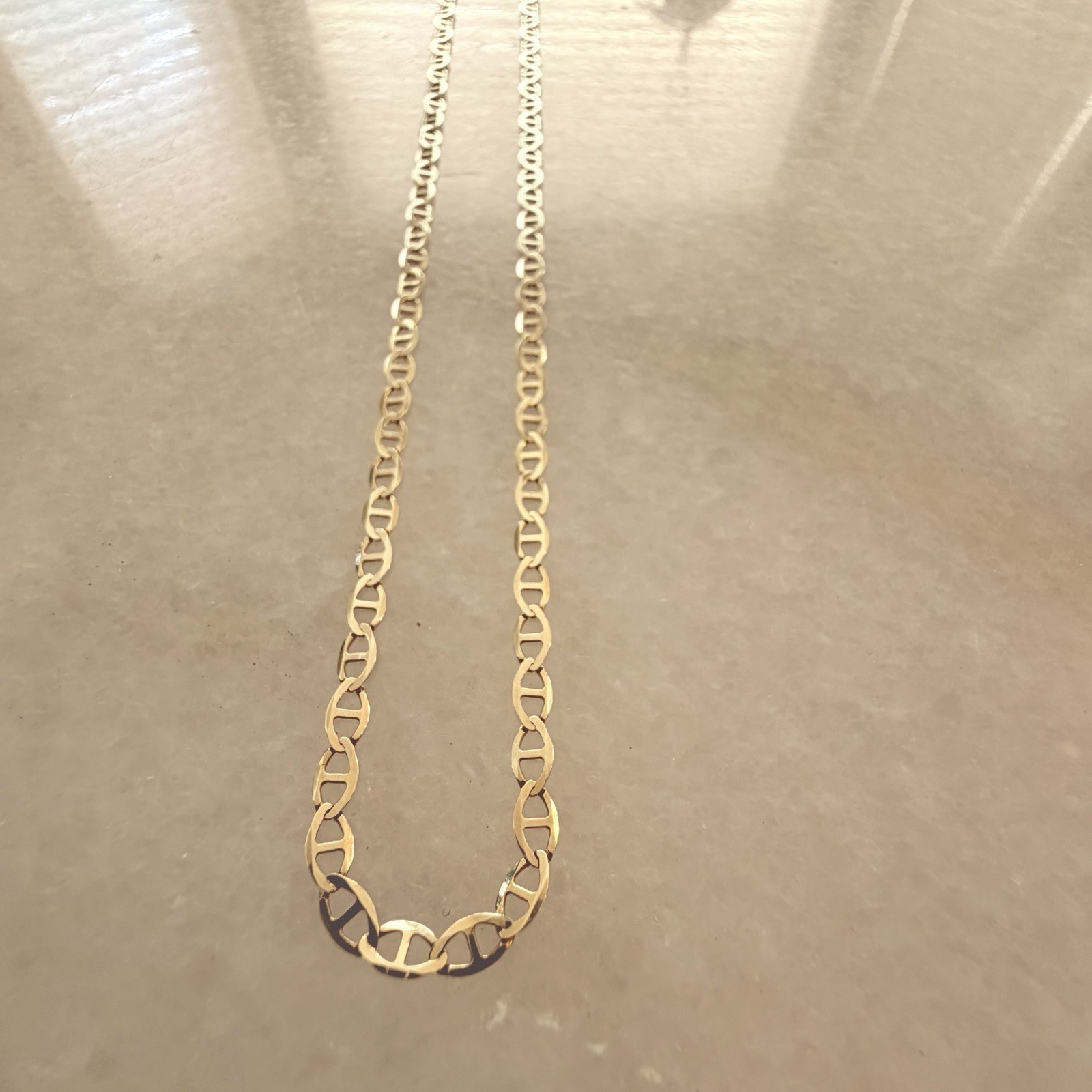 5.06g 10k Anchor Link Yellow Gold Chain Necklace 25.5” Italy ACA 3mm