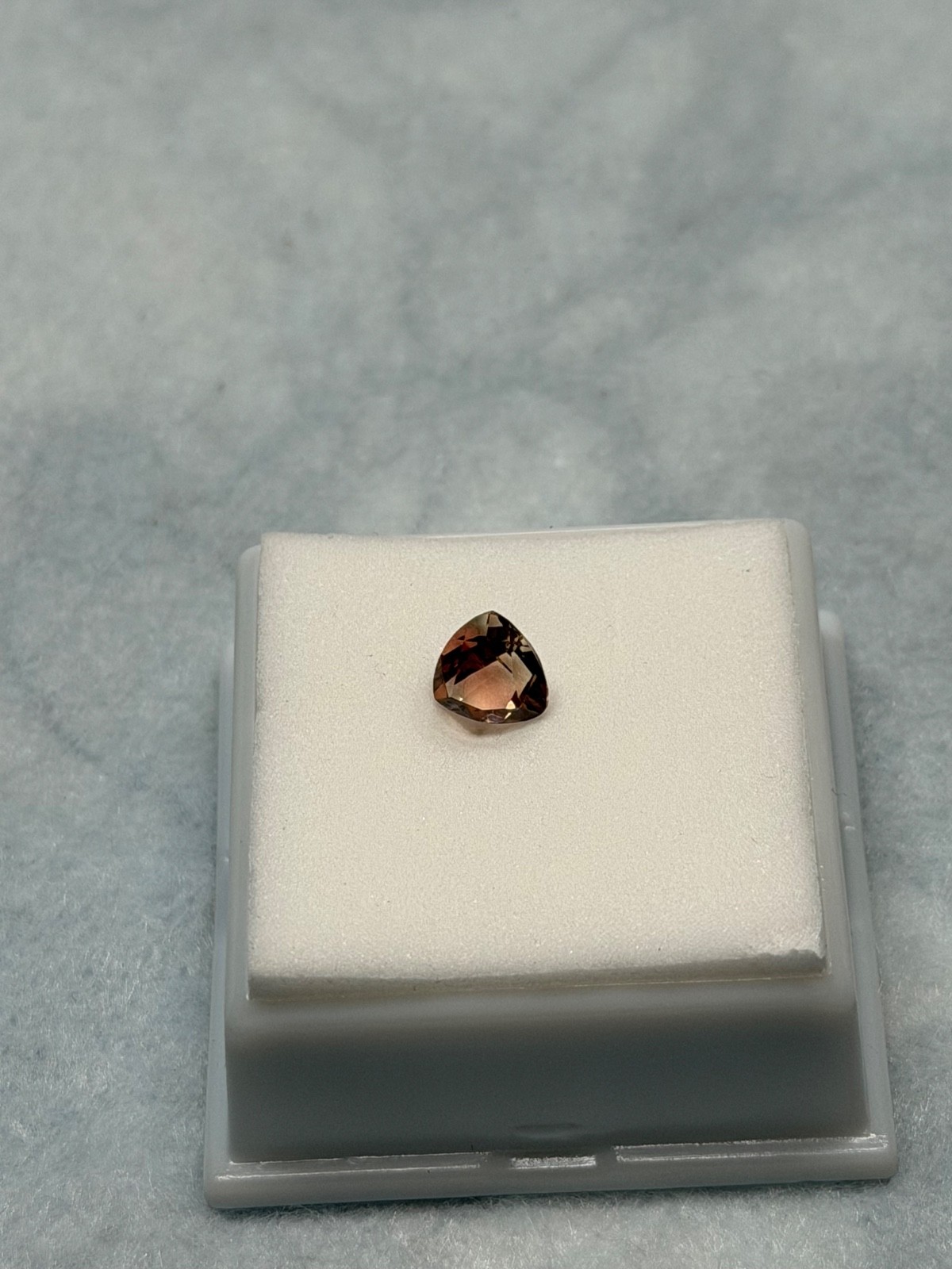 1.06ct Certified Oregon Sunstone Gold Green Pink Dichroic Schiller Trillion Cut
