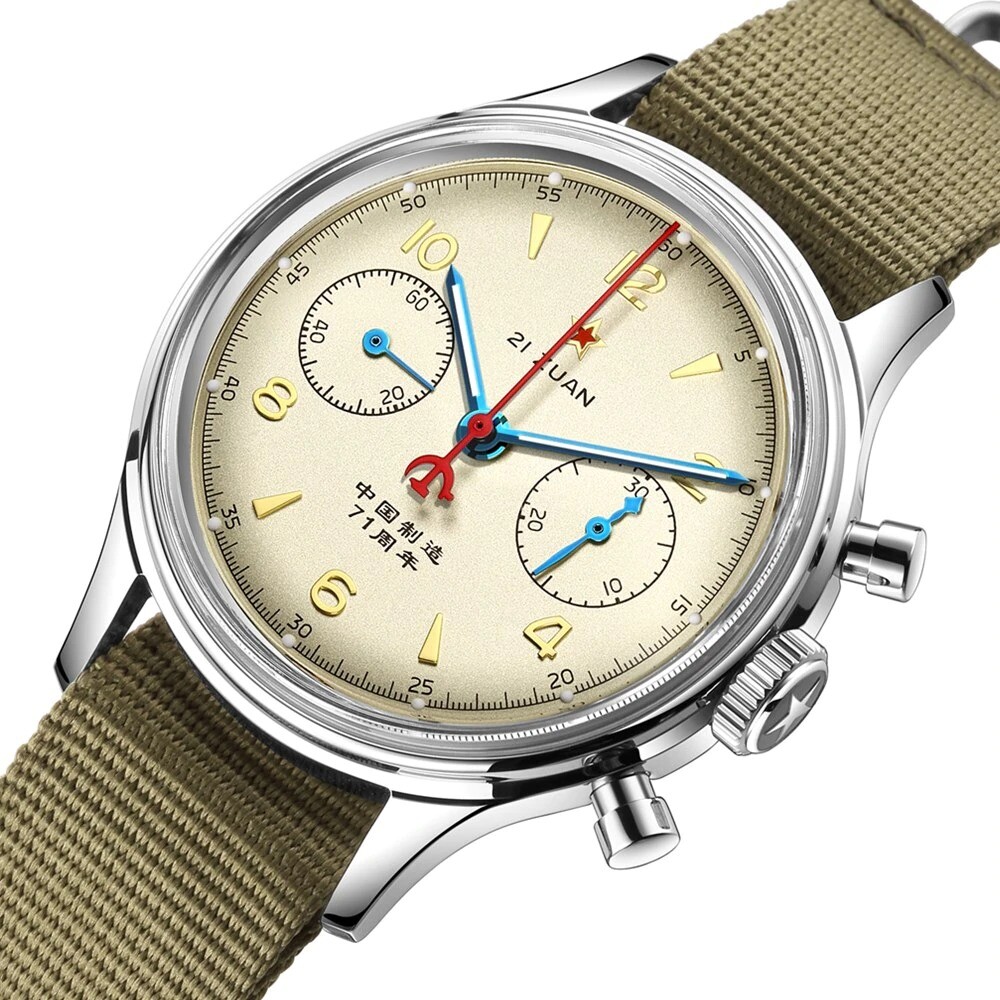 1963 RED STAR 71st Anniversary SEAGULL ST1901 Chronograph Hand Winding Watch C3