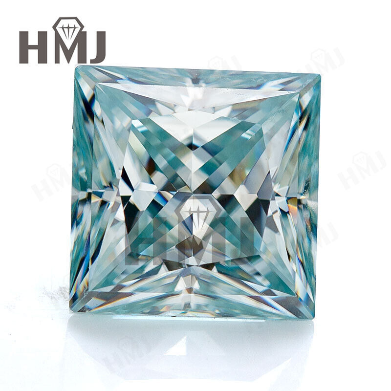 Round Aqua Blue Moissanite Loose Stone Gemstone 6 Shapes GRA Certified Jewelry