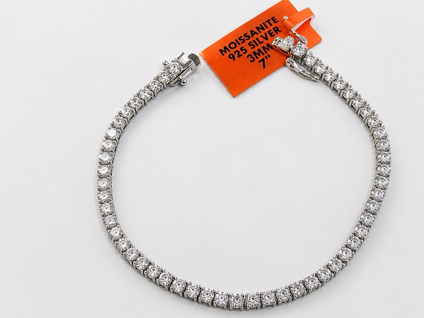 925 Sterling Silver Moissanite Tennis Bracelet ~ 7” ~ 3mm ~ 7.00 CTW ~ NEW