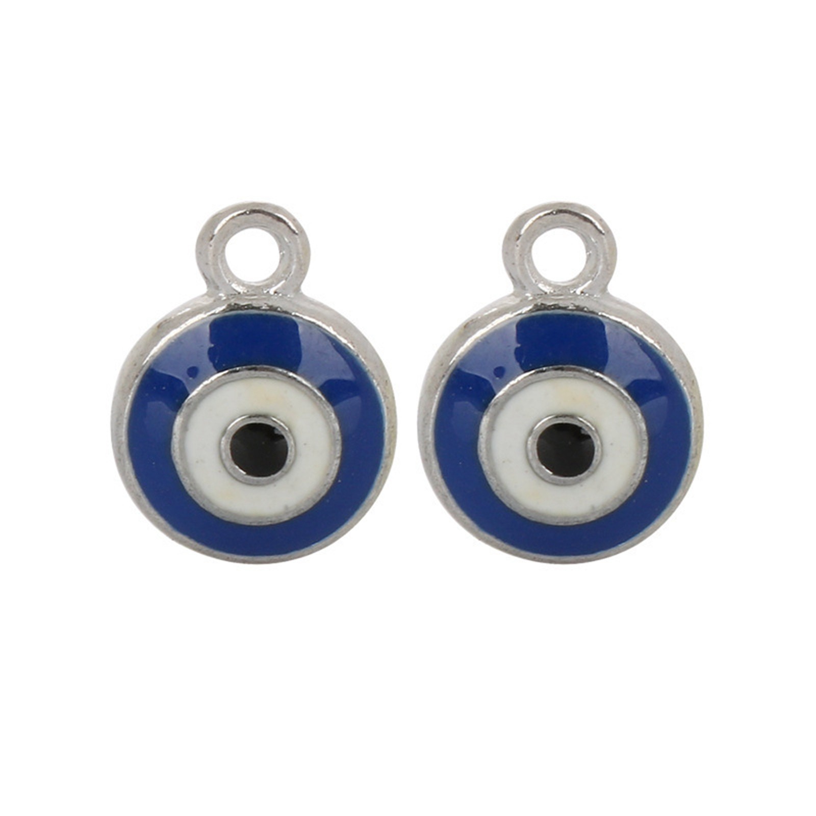 Craft DIY 10mm Evil Eye Charms – Alloy Enamel Red & Blue Protection Pendants