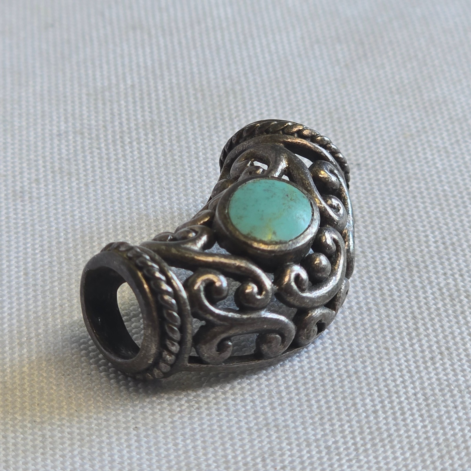 Sterling Silver Slider Charm 8.05g Fine Jewelry Turquoise look *READ*