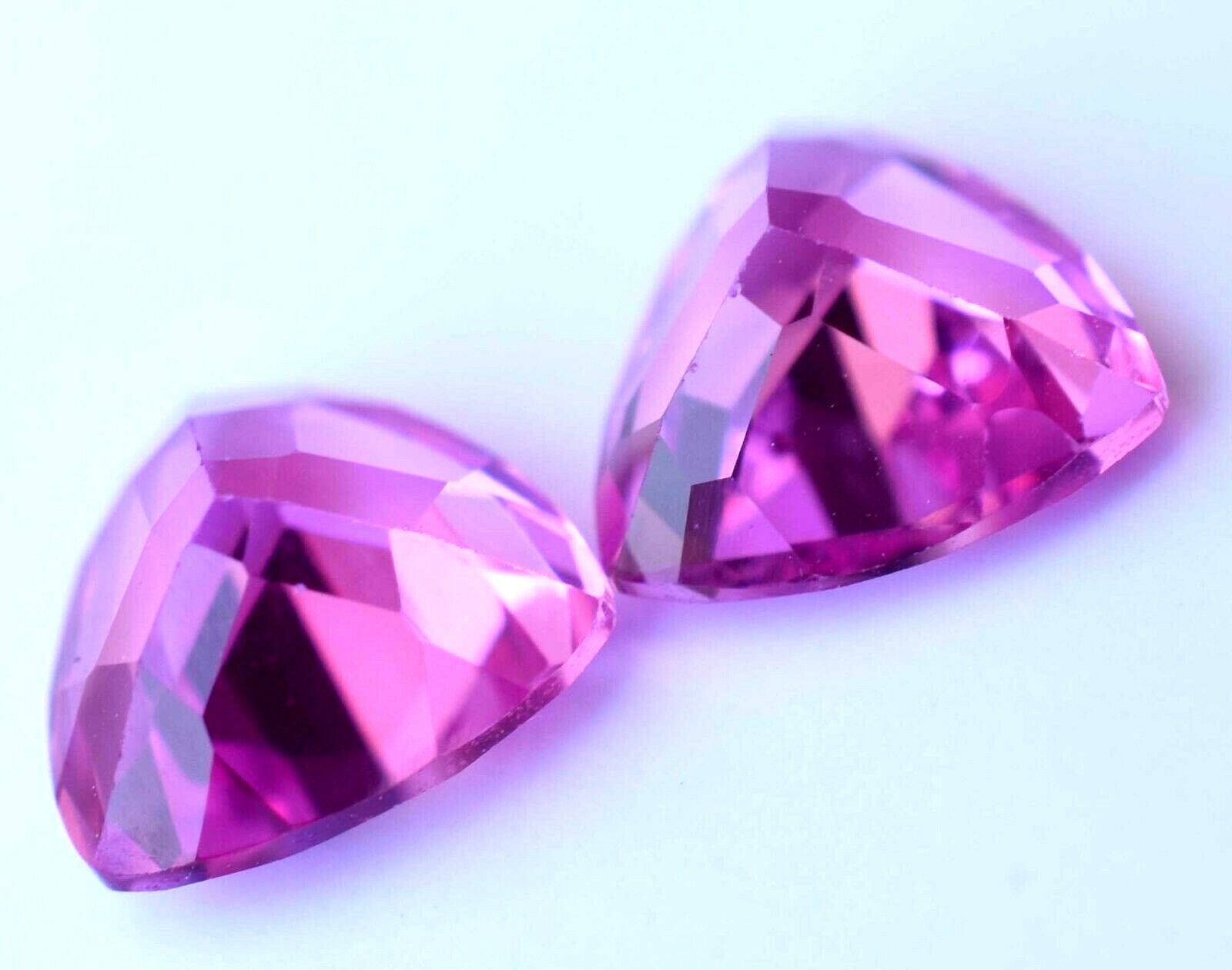 2.95 Ct Pair of Natural Mogok Pink Ruby Trillion Certified AAA+ Treated Gemstone