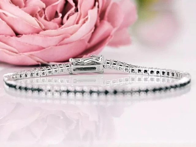 6.00Ct Round Cut Lab Created Diamond Women Tennis Bracelet 14k White Gold Plated