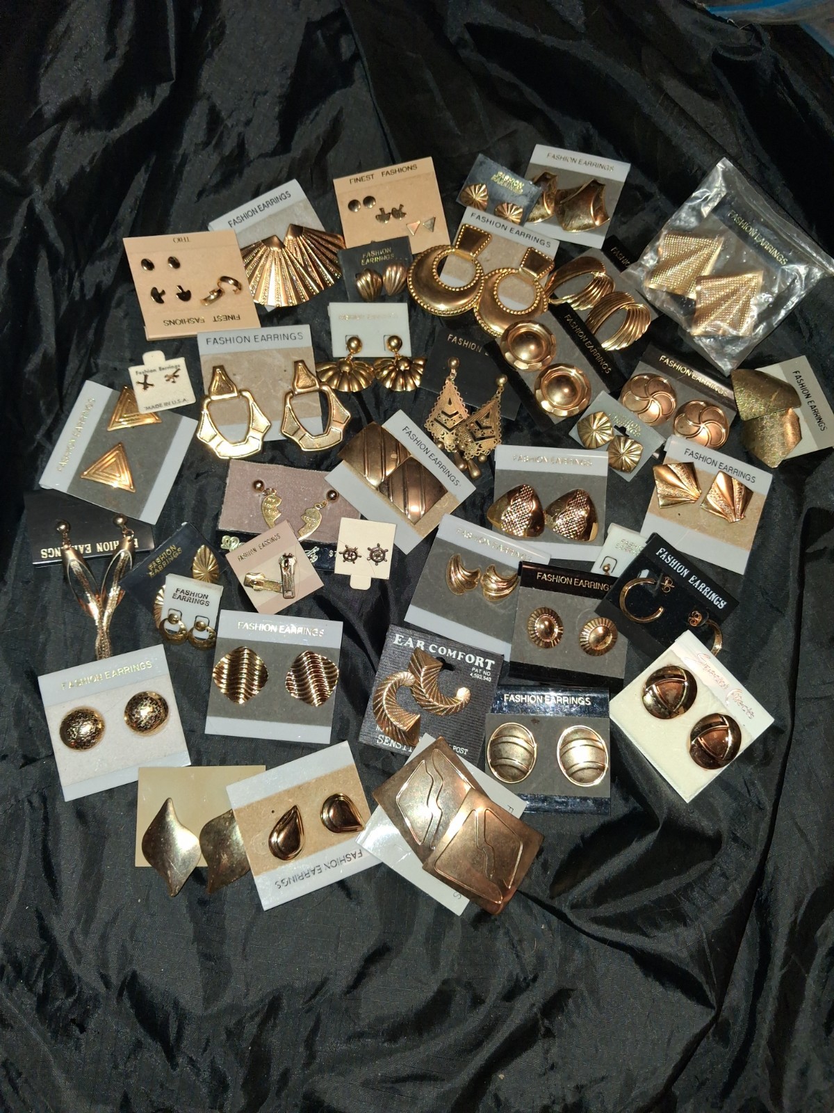 39 Pairs Of Fashion Earrings Prong Back NEW