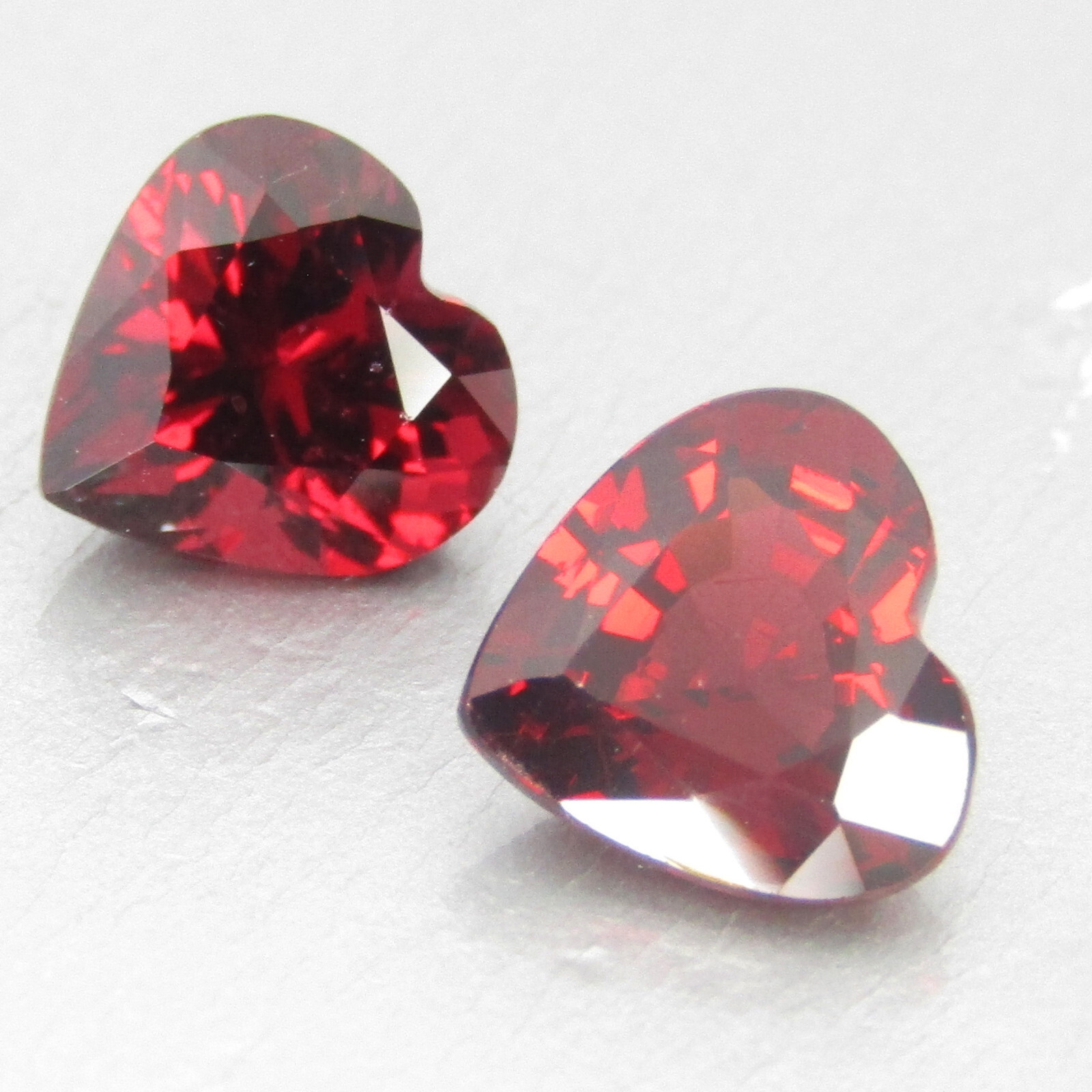 3.29Cts Lovely Natural Almandine Garnet 7mm Heart Shape Matching Pair Gems