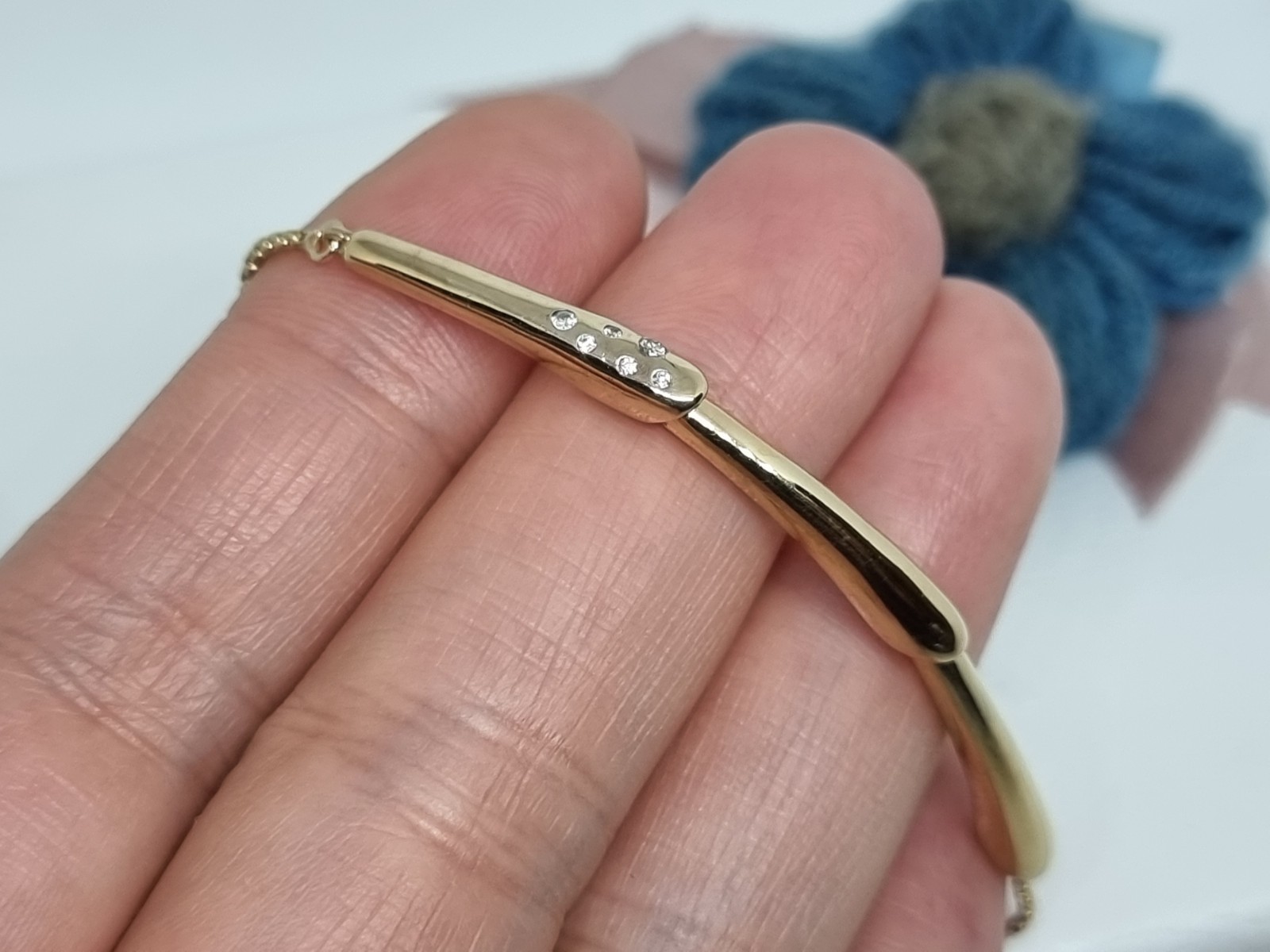 BOXED Genuine Pandora 18K Gold Plated Flower Stem Slider Bracelet 23cm 💕