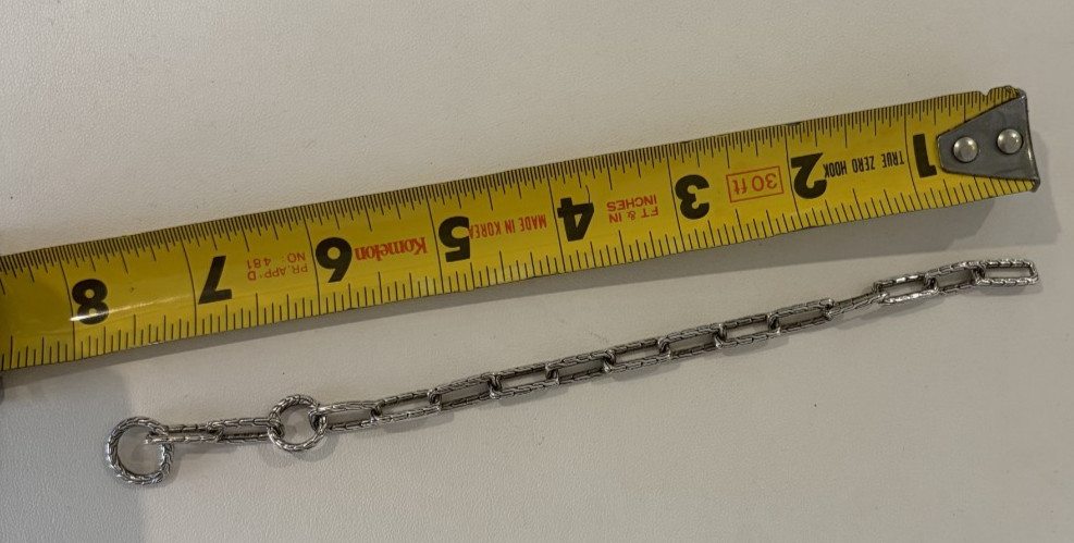 John Hardy amulet keyring bracelet silver size 7.25 (8in long)