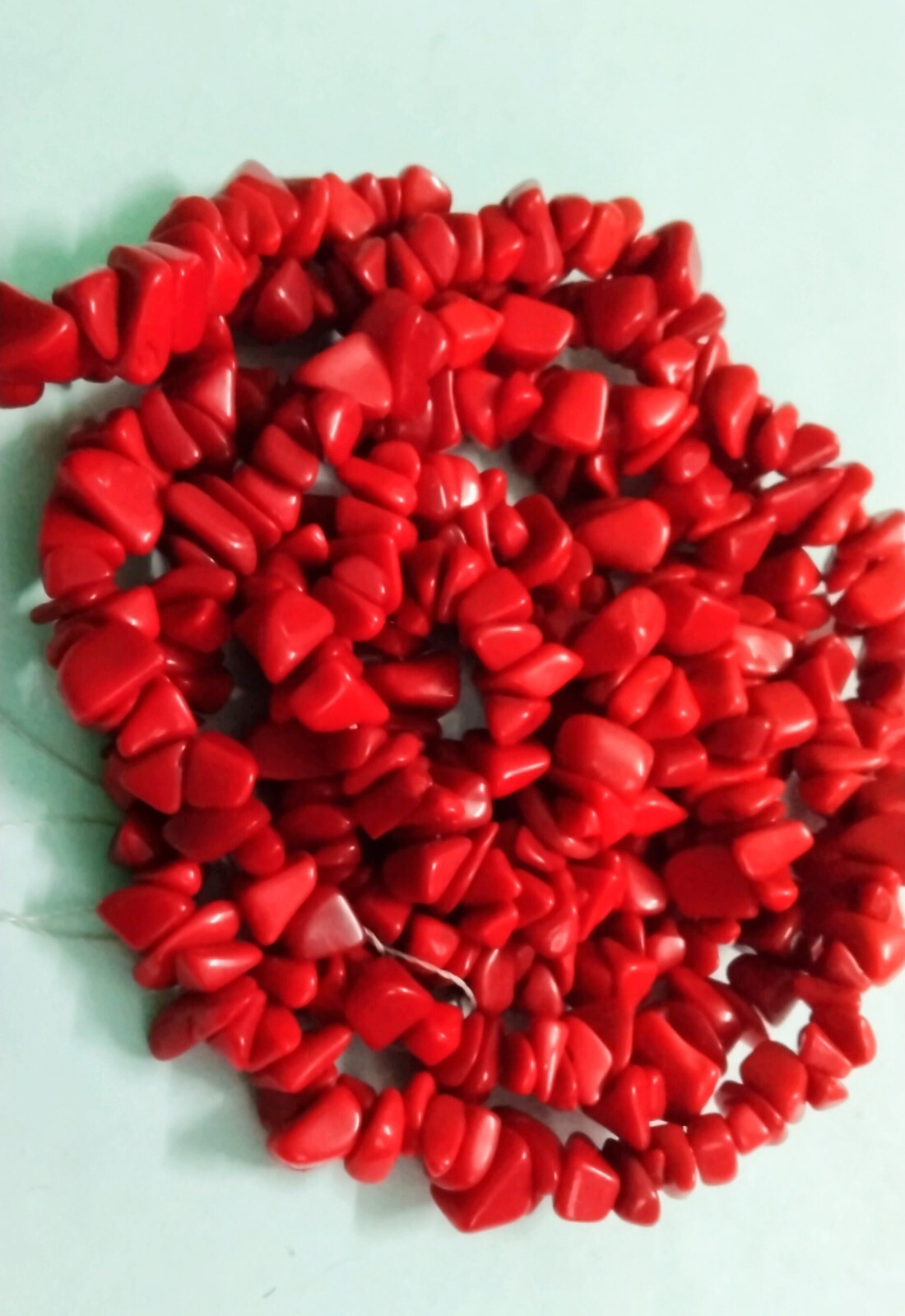 Red Coral Chips Nugget Smooth 4-6mm Natural Gemstone Beads 34″inch 1 Strand