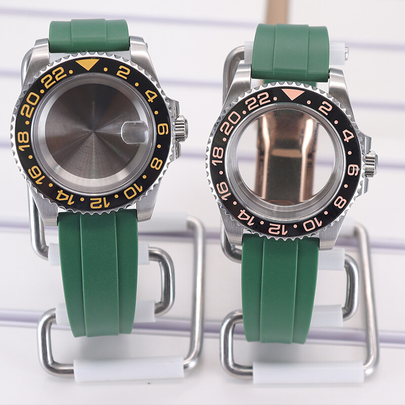 40mm Brushed watch case Rubber strap For Seiko Nh35 nh36 Eta 2824Movement 10ATM