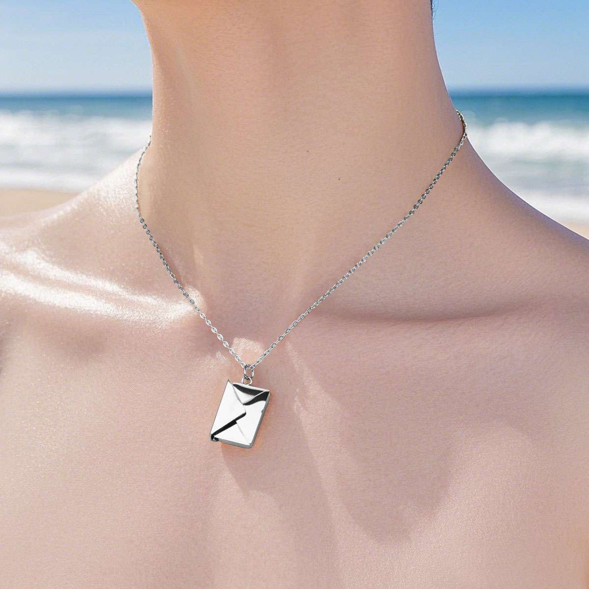 Love You Letter Envelope Pendant Necklace for Women Lover with Luxury Gift Box