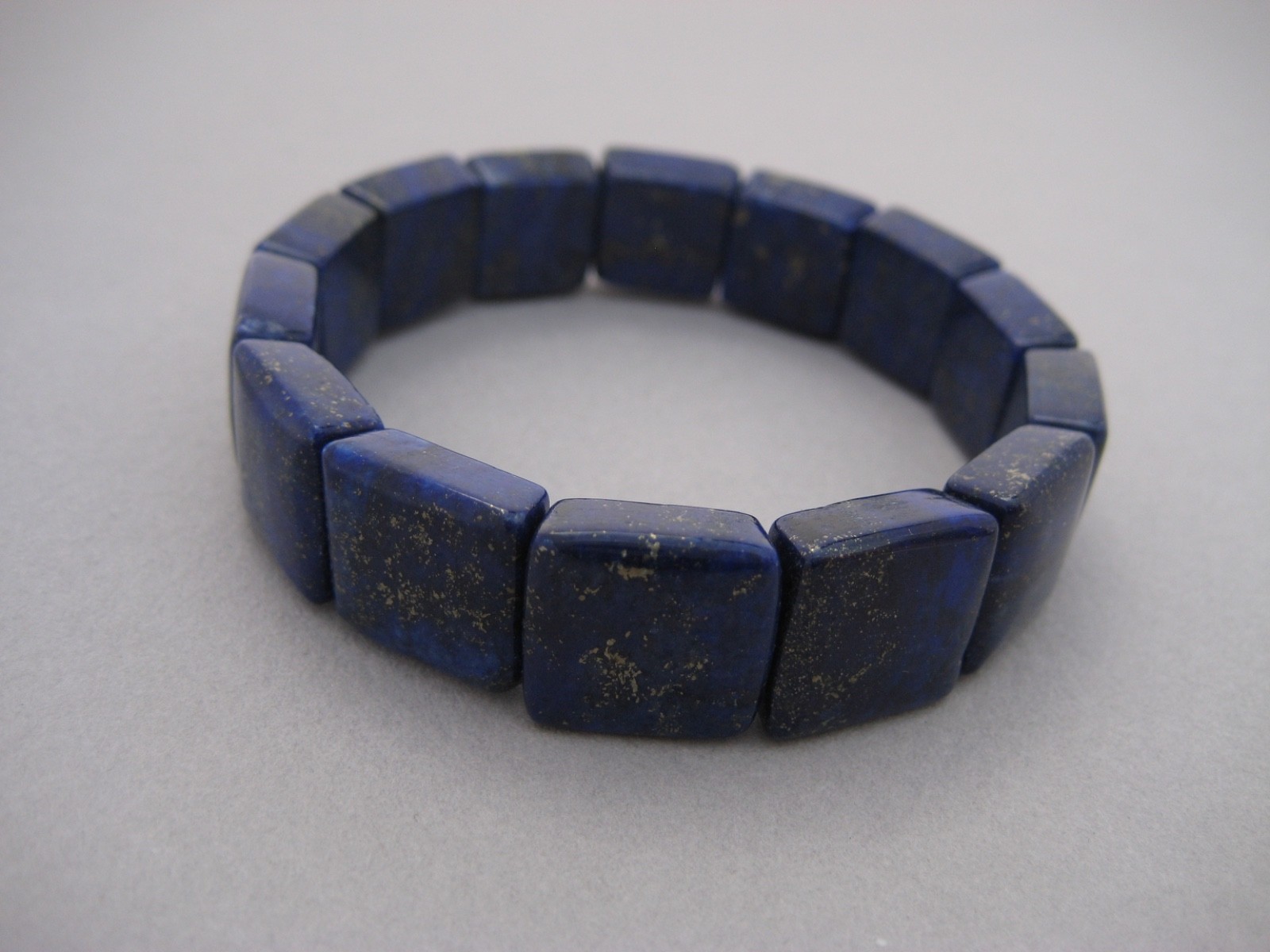 Genuine AAA Lapis Lazuli with pyrite flecks on durable stretchy cord Bracelet 25