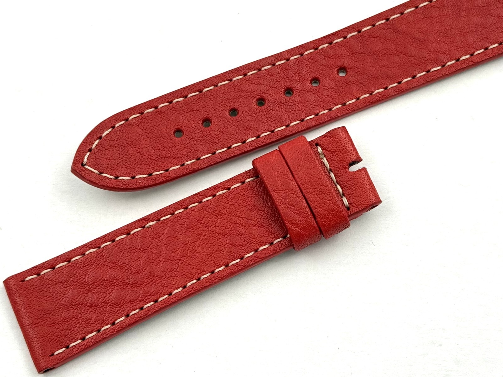 Vintage Red Leather Strap Various Sizes Accessories Spare Parts Watches Made Italy