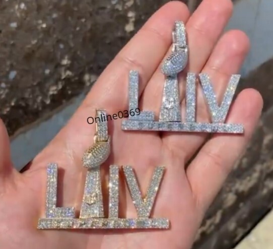 Unique Customized “LIV” Letter Pendant in Moissanite & Cubic Zirconia 925 Silver