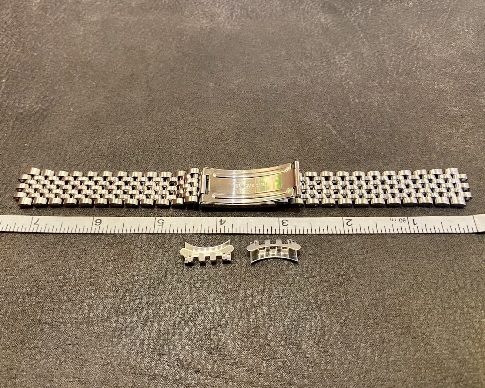 Vintage Style 19mm ROUNDED Beads Of Rice Watch Bracelet Band CLASSIC CLASP FORM