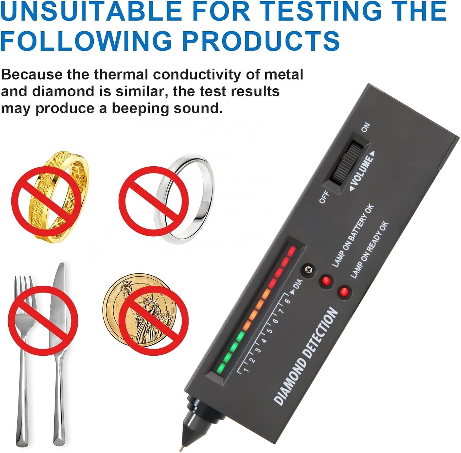Diamond , Professional Jewelers’ Gemstone Detector, High Accuracy Diamond Checke