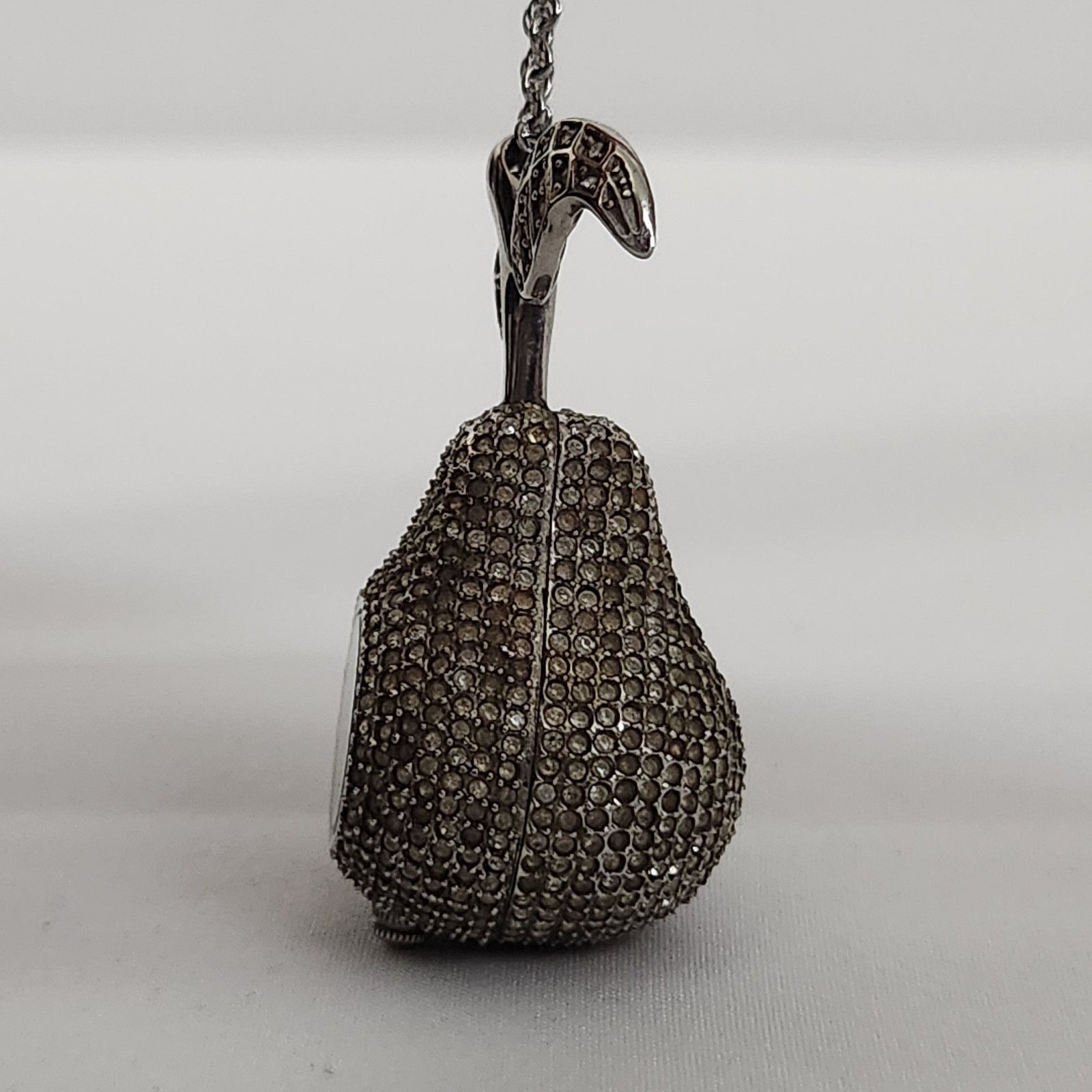 Marc by Marc Jacobs Crystal Pavé Pear Pendant Watch Necklace – Needs Battery