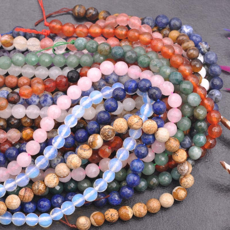 Wholesale Natural Gem Surface Round spaced Loose Beads 4mm 6mm 8mm 10mm