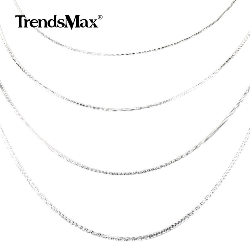0.9-2mm Silver/Gold Plated Stainless Steel Herringbone Snake Chain Necklace 22″