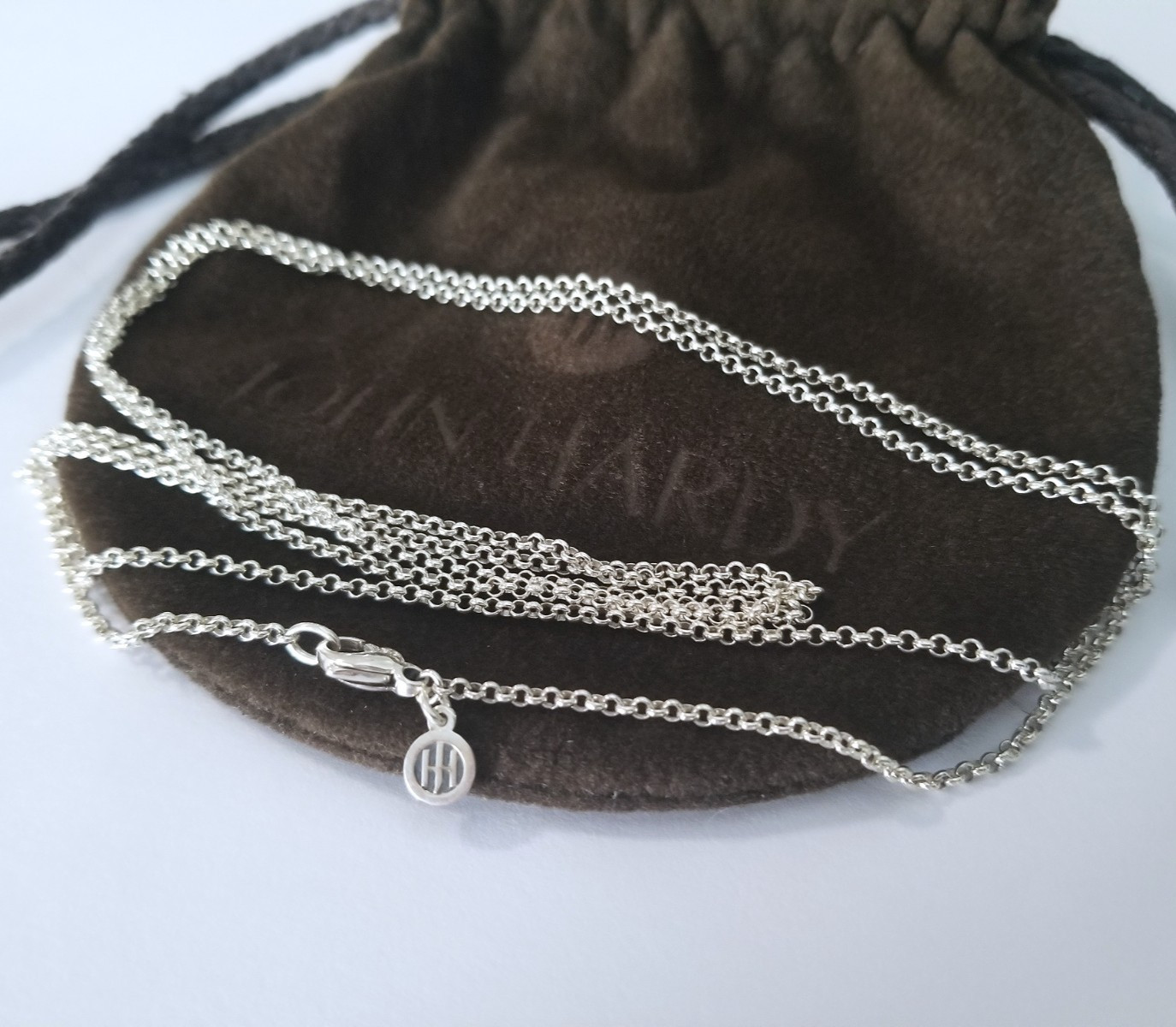 JOHN HARDY – Sterling Silver Rolo Chain Link Necklace – 36″ length – Brand New!