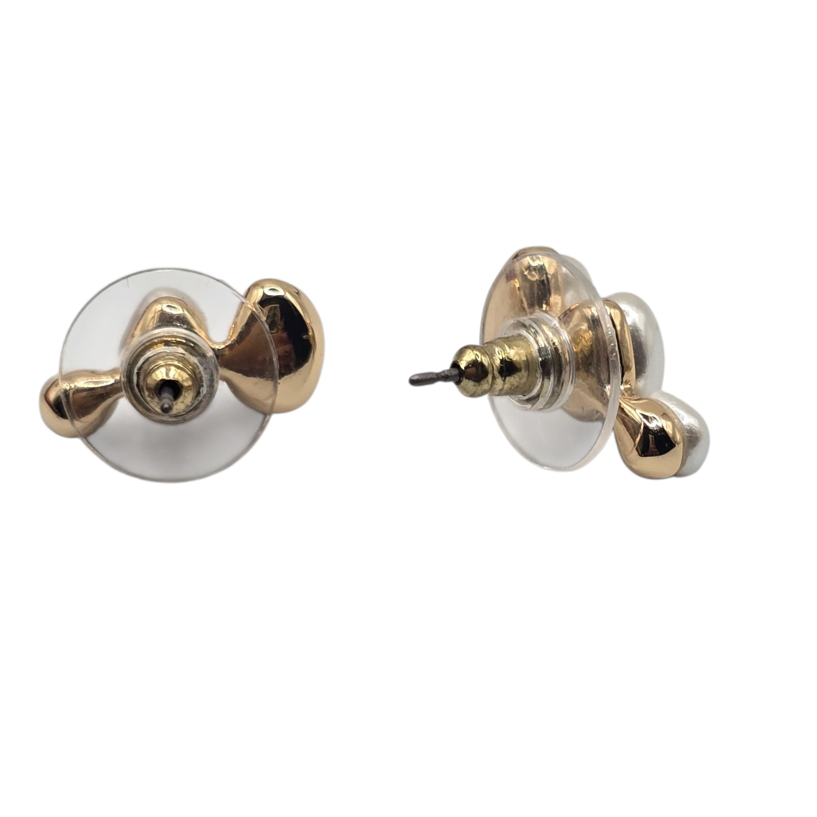 Earrings Gold Tone Faux Pearl Cluster Stud Womens Post Back Dainty SKU2410