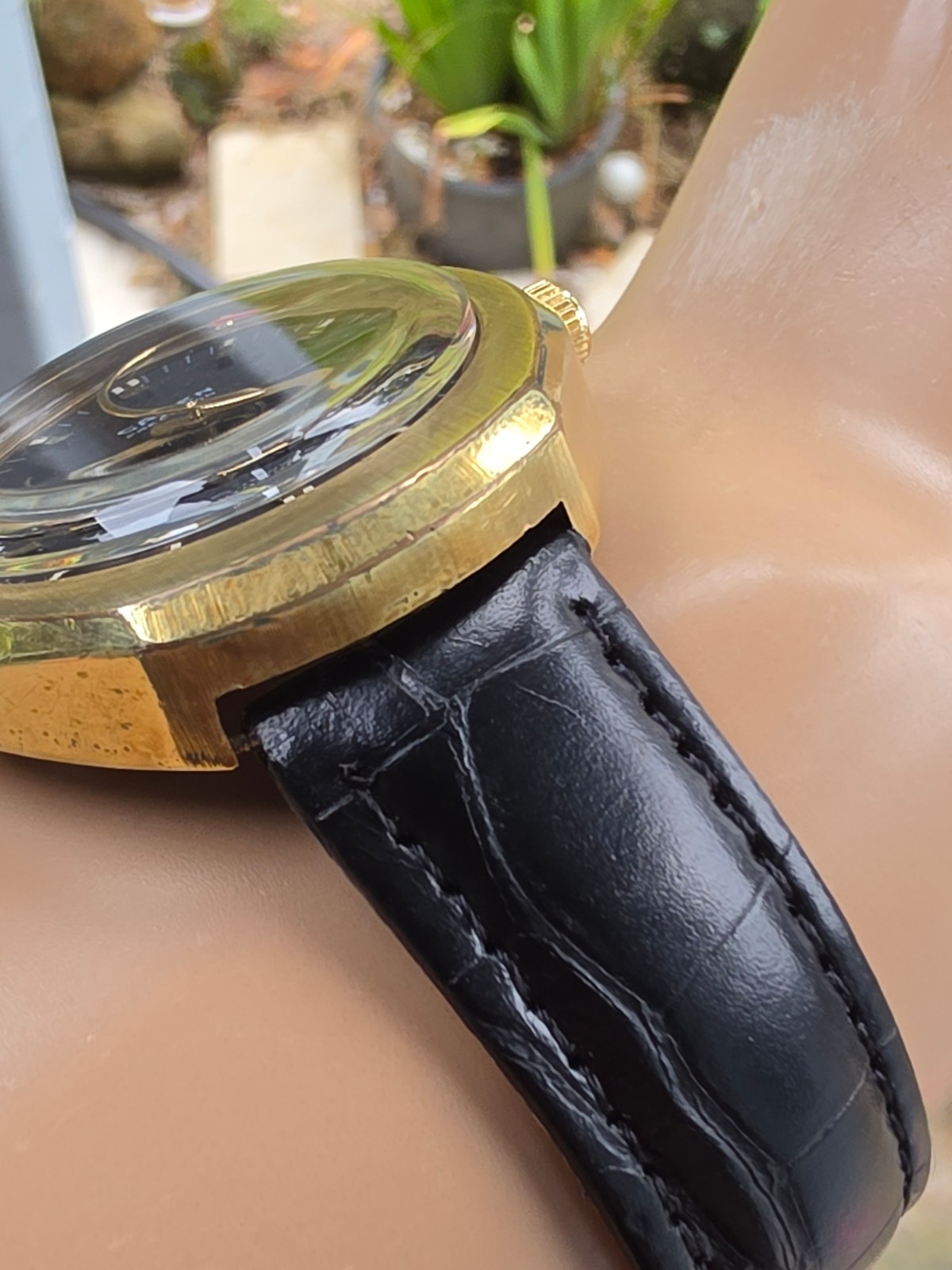 Vintage GRUEN men’s automatic watch 40mm Rocket second hand swiss made 1970s
