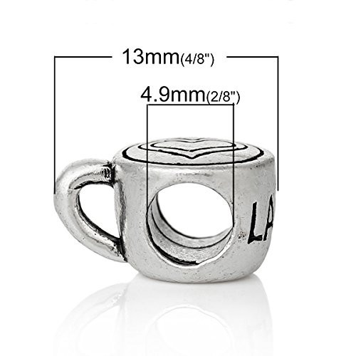 Coffee Latte with Heart European European Bead Compatible for Most European Snak