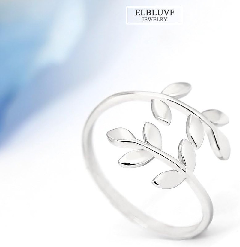 18K Stainless Steel Silver Gold Rose Gold Plated Leaves Leaf Laurel Adjustable B