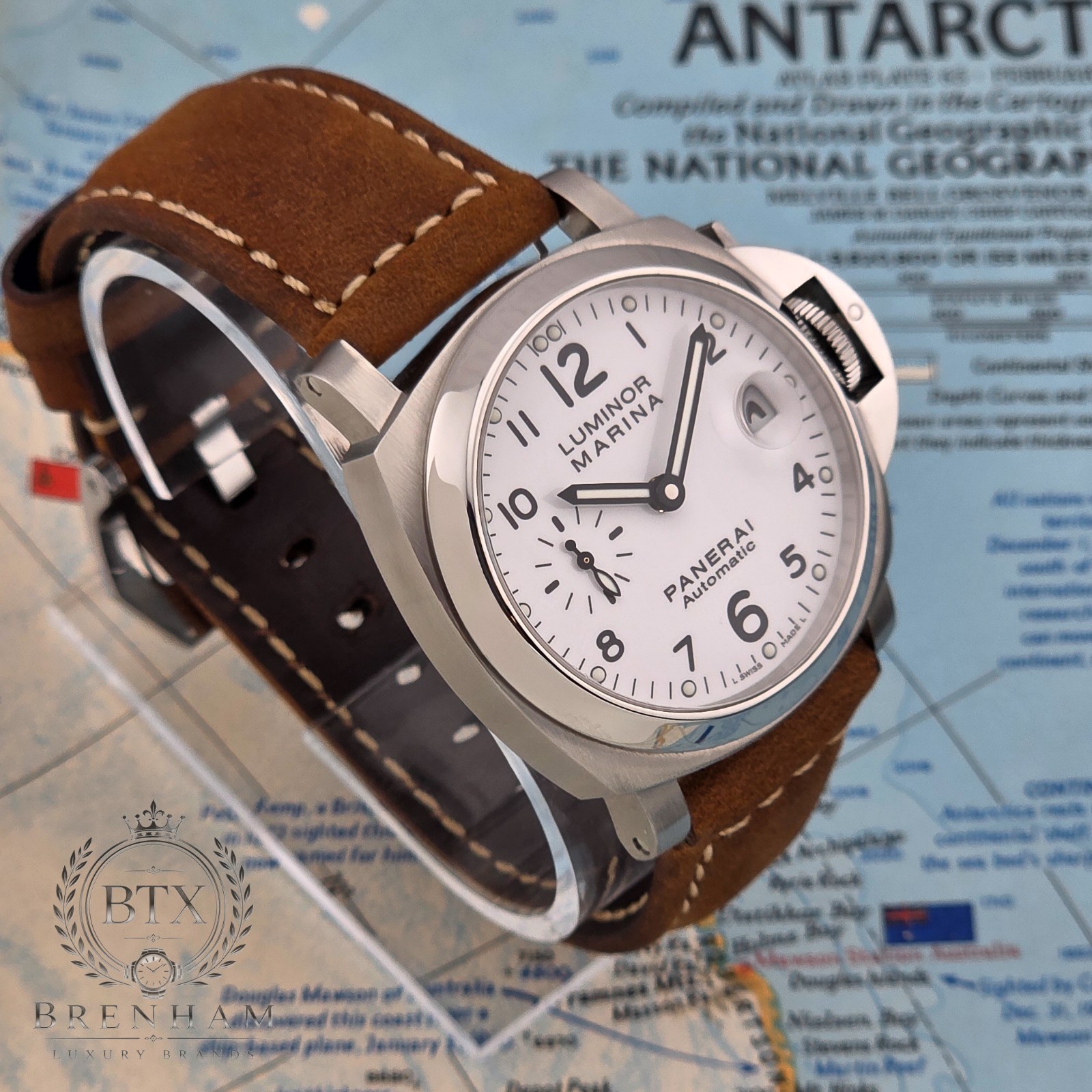 Panerai Luminor Marina PAM00049 Automatic White Dial Box & Papers + 3 Strap