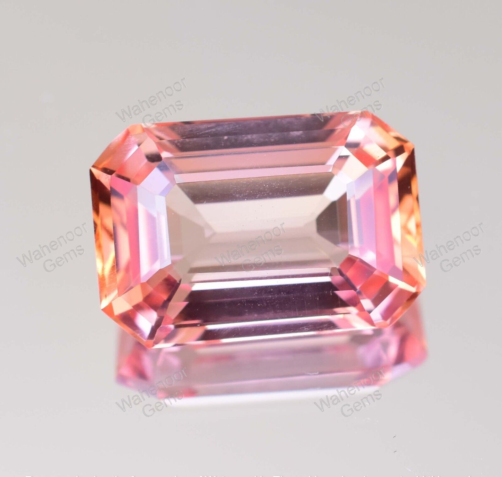 Natural imperial Topaz 10.90 Ct Emerald Stunning Unheated AGL Certified Gemstone