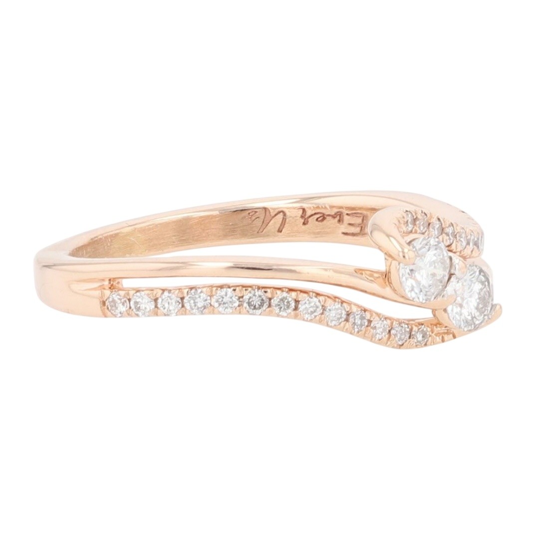 Ever Us .31ctw Round Diamond Two-Stone Engagement Ring 10k Rose Gold Size 5.5