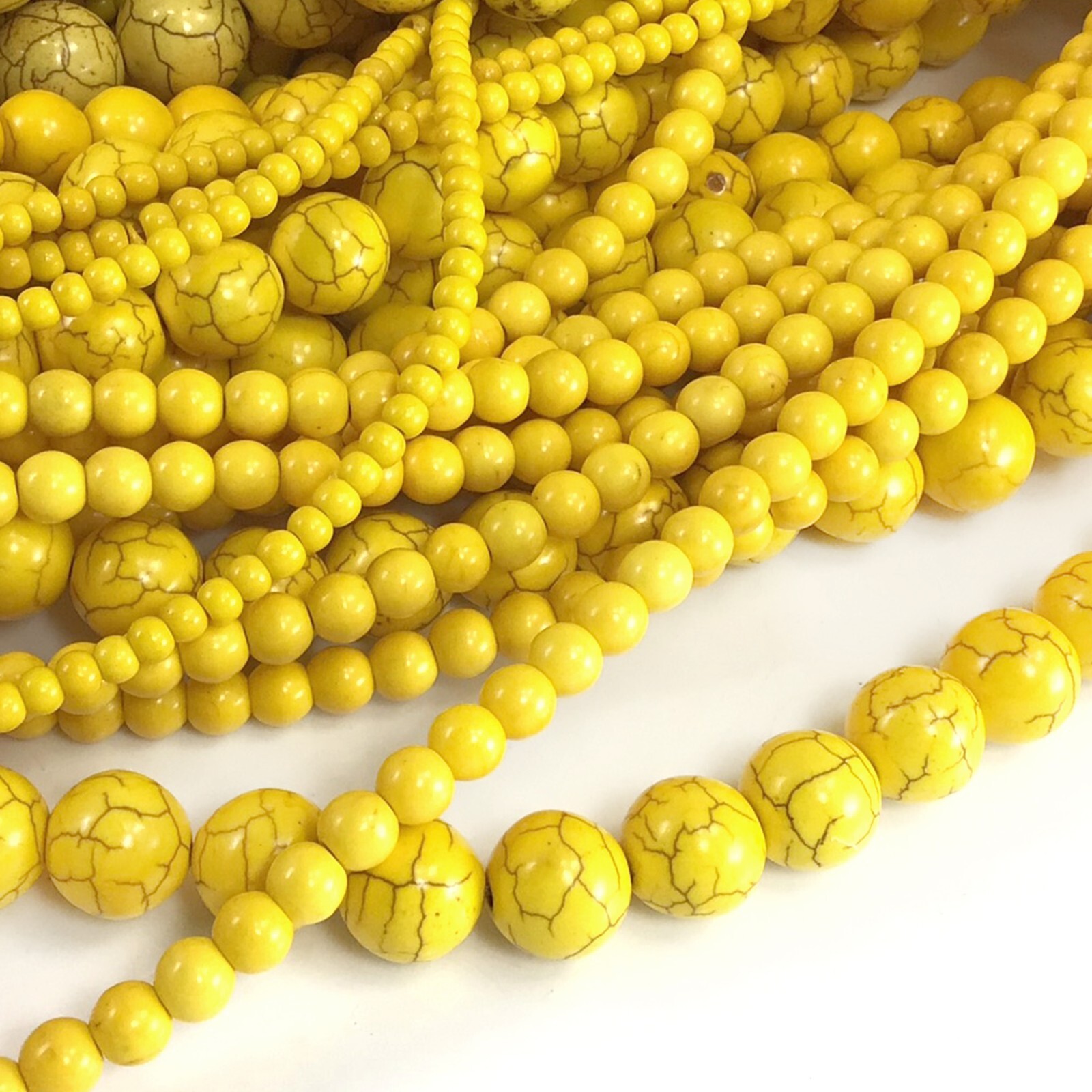Yellow Gemstone Howlite Magnesite Turquoise Round Loose Bead 15″ 4 6 8 10 12 14