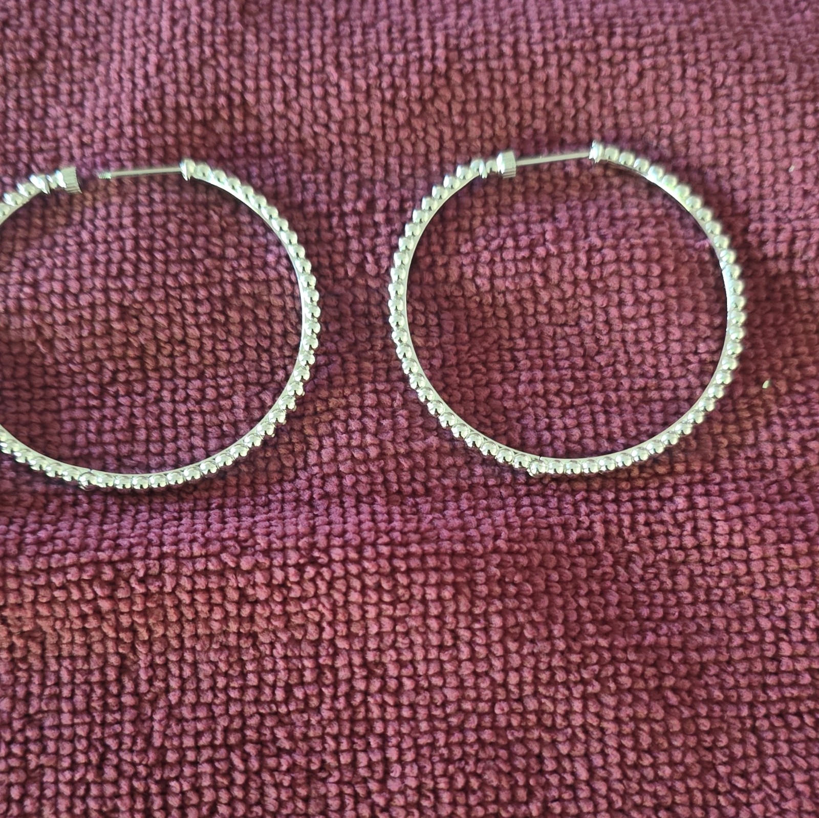 Gabriel & Co. Signed 925 Sterling Silver Round Hoop Earrings Latch Back