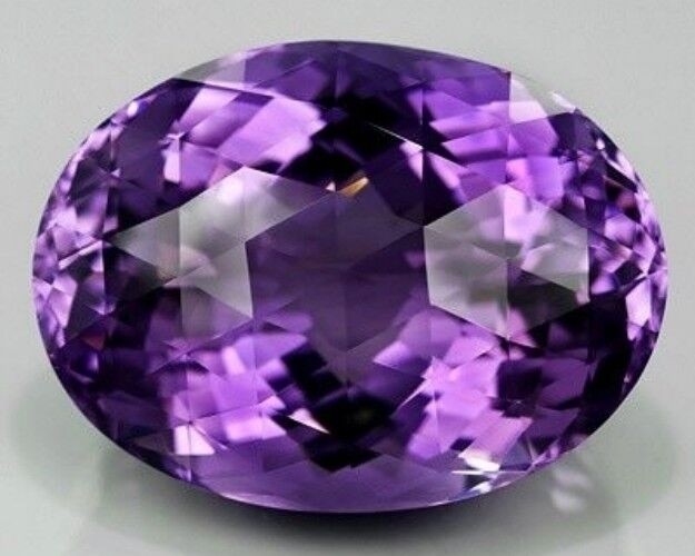AFRICAN AMETHYST 10 x 8 MM OVAL CUT CHECKERBOARD TOP ALL NATURAL