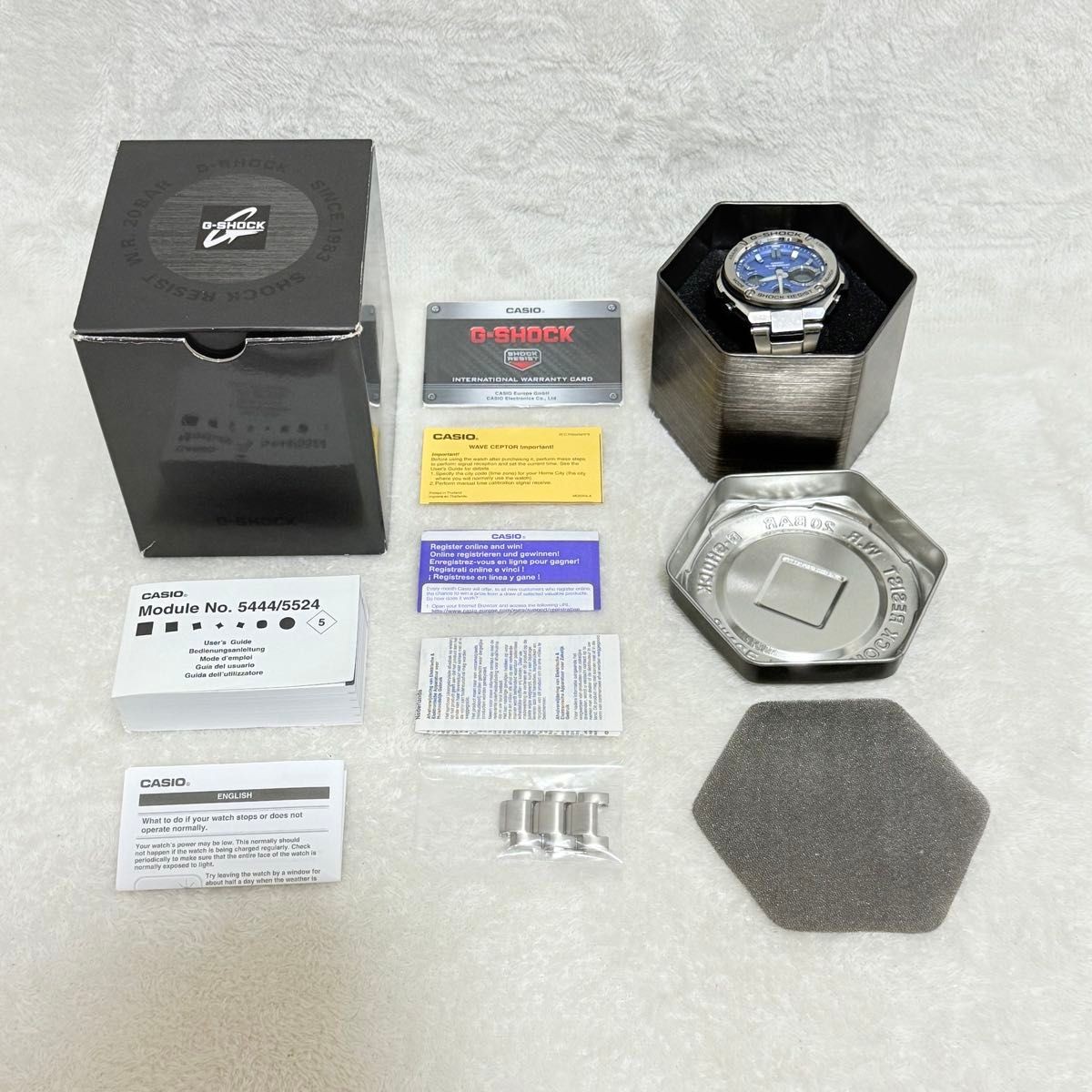 CASIO G SHOCK GST W110D Blue G STEEL Radio Solar Tough Solar