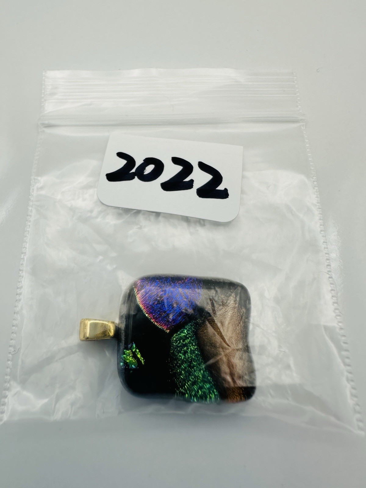 Handcrafted purple brown dichroic glass Pendant